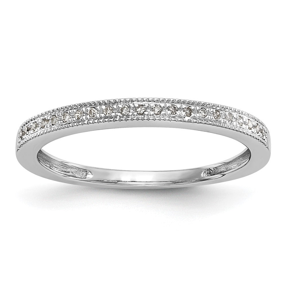 14k White Gold 1/8 carat Diamond Set of 2 Complete Wedding Bands
