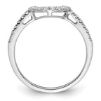 14k White Gold 1/5 carat Diamond Contoured Complete Wedding Band