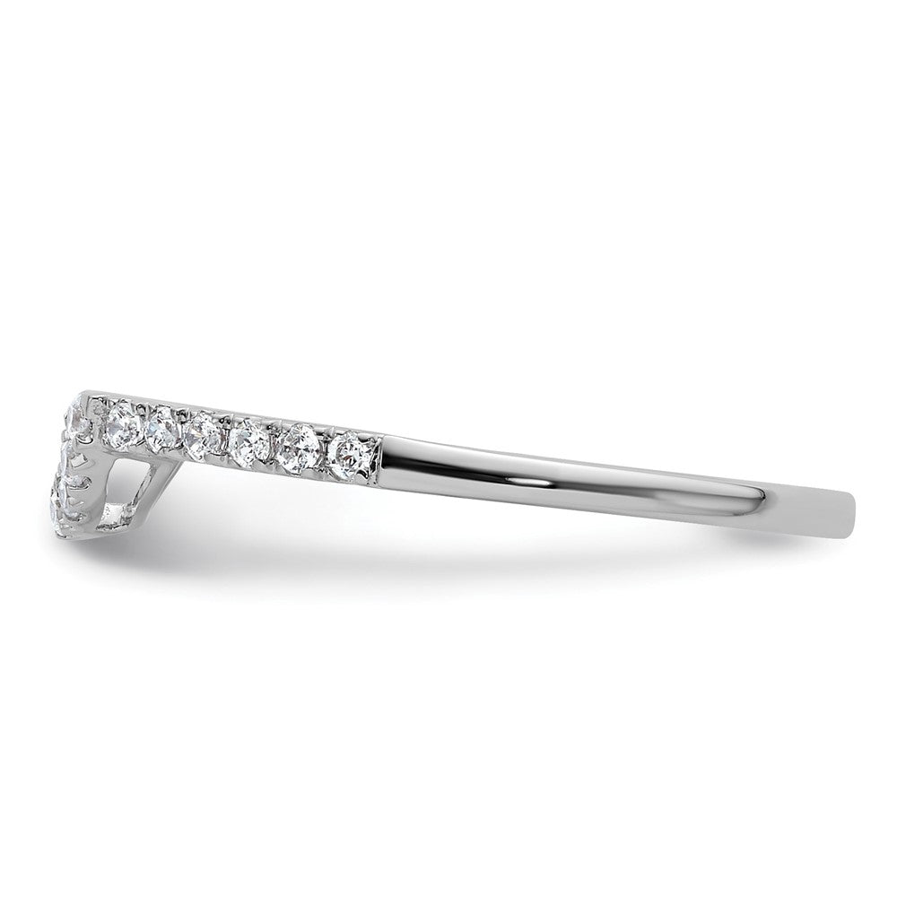 14k White Gold 1/5 carat Diamond Contoured Complete Wedding Band