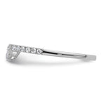 14k White Gold 1/5 carat Diamond Contoured Complete Wedding Band