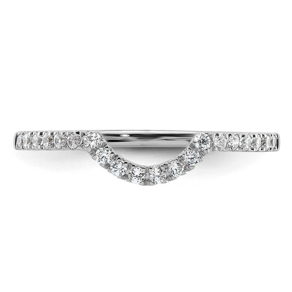 14k White Gold 1/5 carat Diamond Contoured Complete Wedding Band