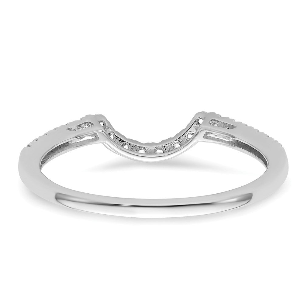14k White Gold 1/5 carat Diamond Contoured Complete Wedding Band