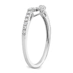 14k White Gold 1/5 carat Diamond Contoured Complete Wedding Band