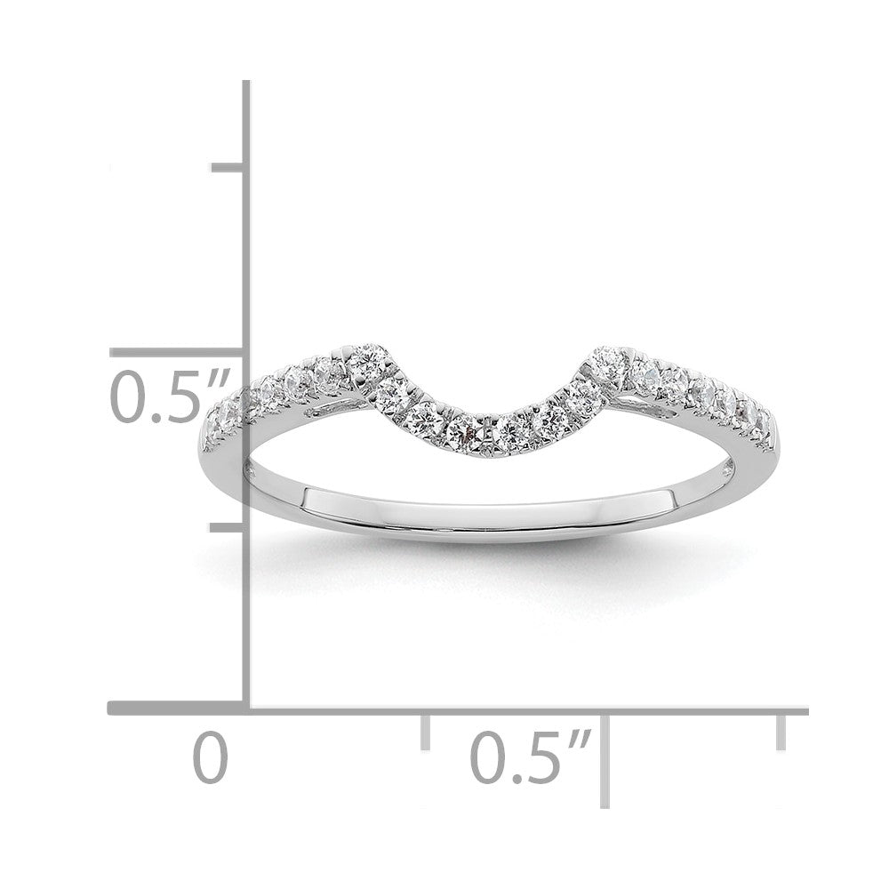 14k White Gold 1/5 carat Diamond Contoured Complete Wedding Band