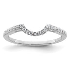 14k White Gold 1/5 carat Diamond Contoured Complete Wedding Band