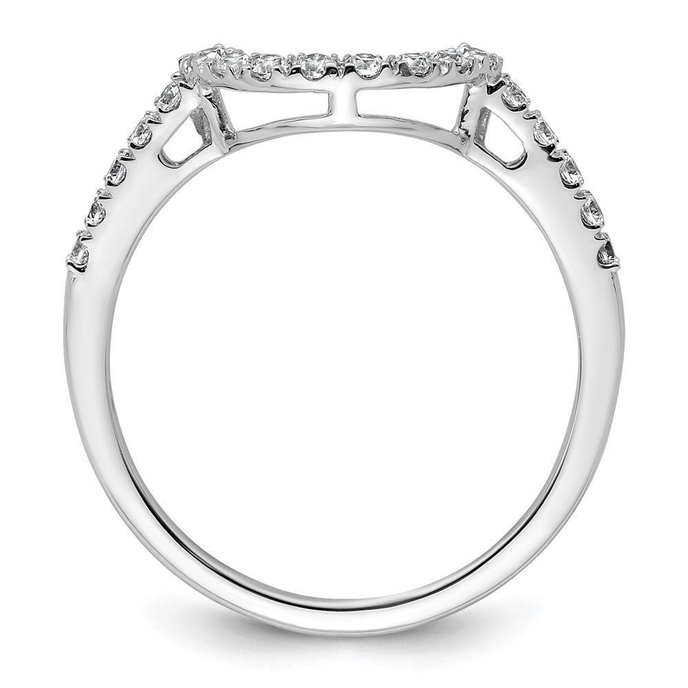 14k White Gold Diamond Contour Wedding Band