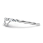 14k White Gold 1/4 carat Diamond Contoured Complete Wedding Band