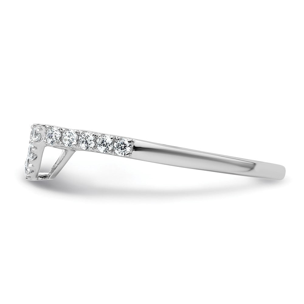 14k White Gold Diamond Contour Wedding Band