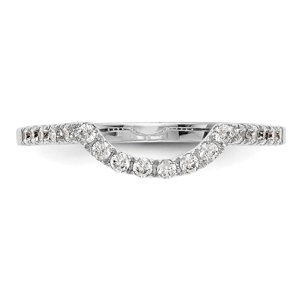 14k White Gold 1/4 carat Diamond Contoured Complete Wedding Band