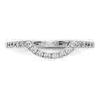 14k White Gold 1/4 carat Diamond Contoured Complete Wedding Band