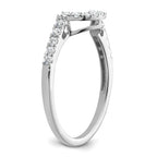 14k White Gold 1/4 carat Diamond Contoured Complete Wedding Band