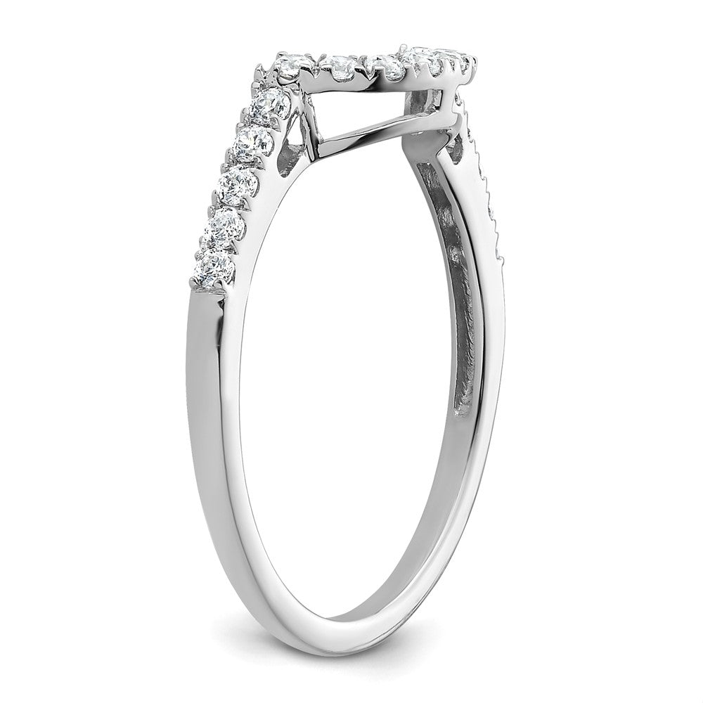 14k White Gold Diamond Contour Wedding Band