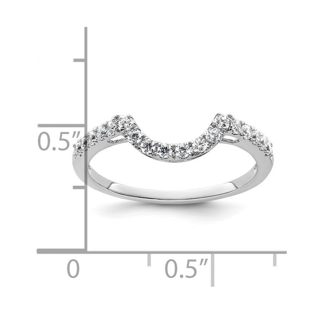14k White Gold Diamond Contour Wedding Band