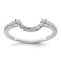14k White Gold 1/4 carat Diamond Contoured Complete Wedding Band