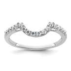 14k White Gold 1/4 carat Diamond Contoured Complete Wedding Band