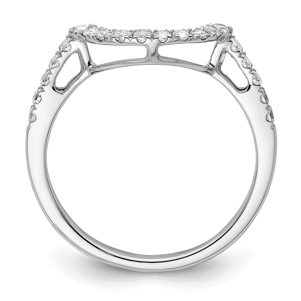 14k White Gold 1/3 carat Diamond Contoured Complete Wedding Band