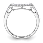 14k White Gold 1/3 carat Diamond Contoured Complete Wedding Band