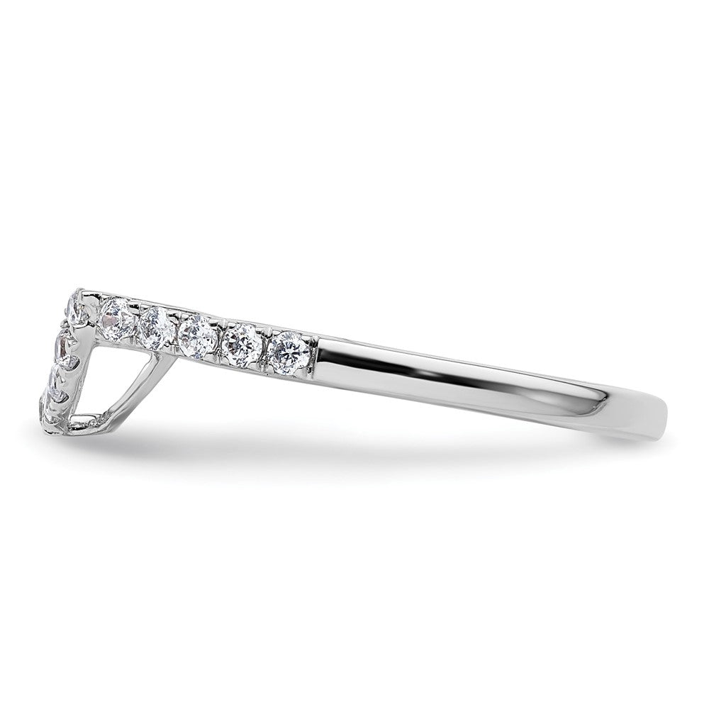 14k White Gold 1/3 carat Diamond Contoured Complete Wedding Band