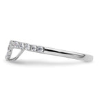 14k White Gold 1/3 carat Diamond Contoured Complete Wedding Band