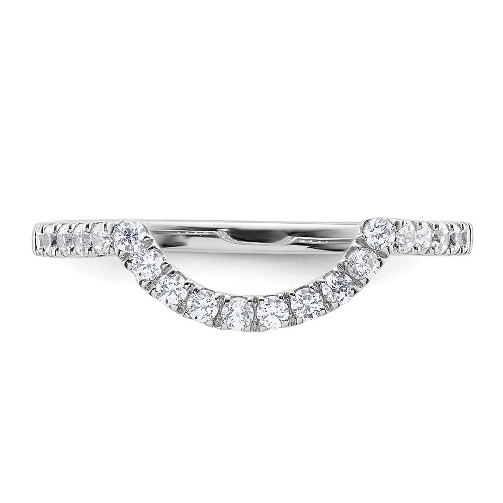 14k White Gold 1/3 carat Diamond Contoured Complete Wedding Band