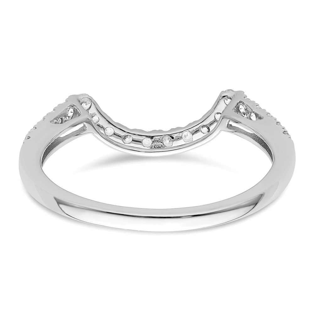 14k White Gold 1/3 carat Diamond Contoured Complete Wedding Band