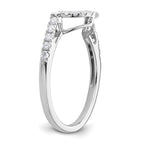 14k White Gold 1/3 carat Diamond Contoured Complete Wedding Band