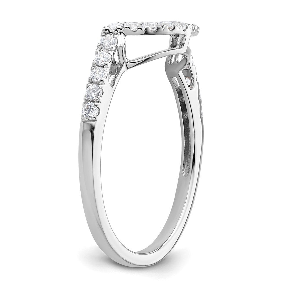 14k White Gold 1/3 carat Diamond Contoured Complete Wedding Band