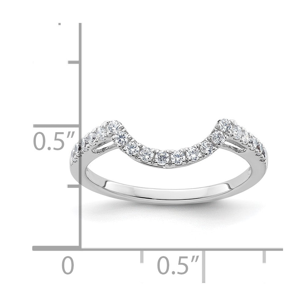 14k White Gold 1/3 carat Diamond Contoured Complete Wedding Band