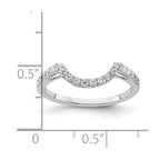 14k White Gold 1/3 carat Diamond Contoured Complete Wedding Band