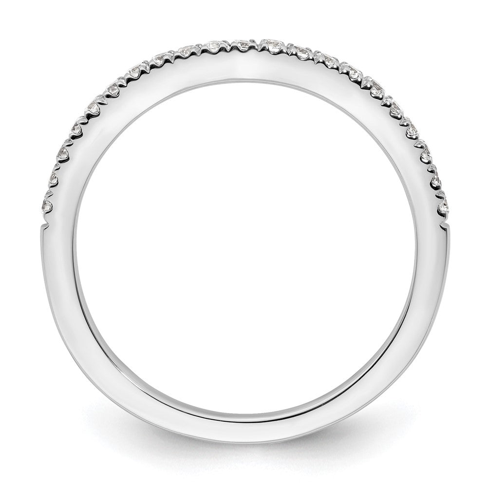 14k White Gold 1/5 carat Diamond Contoured Complete Wedding Band