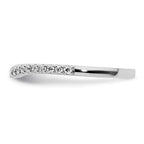 14k White Gold 1/5 carat Diamond Contoured Complete Wedding Band