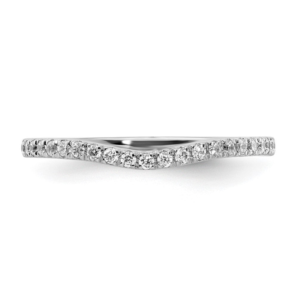 14k White Gold 1/5 carat Diamond Contoured Complete Wedding Band