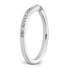 14k White Gold 1/5 carat Diamond Contoured Complete Wedding Band