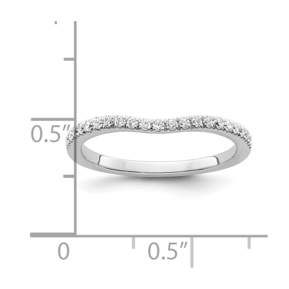 14k White Gold 1/5 carat Diamond Contoured Complete Wedding Band