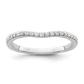 14k White Gold 1/5 carat Diamond Contoured Complete Wedding Band