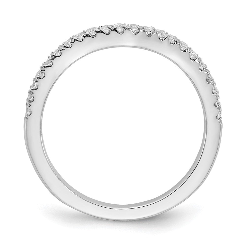 14k White Gold 1/5 carat Diamond Contoured Complete Wedding Band