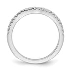 14k White Gold 1/5 carat Diamond Contoured Complete Wedding Band