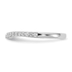 14k White Gold 1/5 carat Diamond Contoured Complete Wedding Band