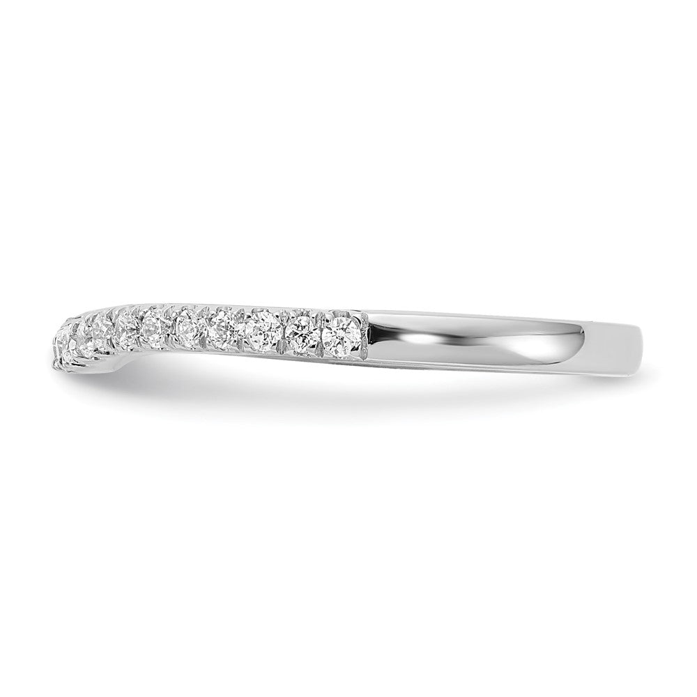 14k White Gold 1/5 carat Diamond Contoured Complete Wedding Band