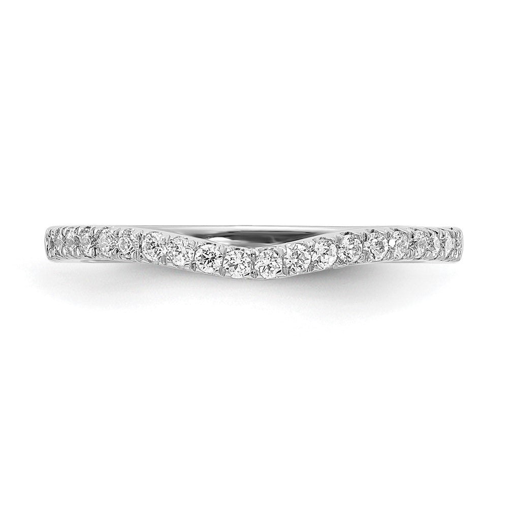 14k White Gold 1/5 carat Diamond Contoured Complete Wedding Band