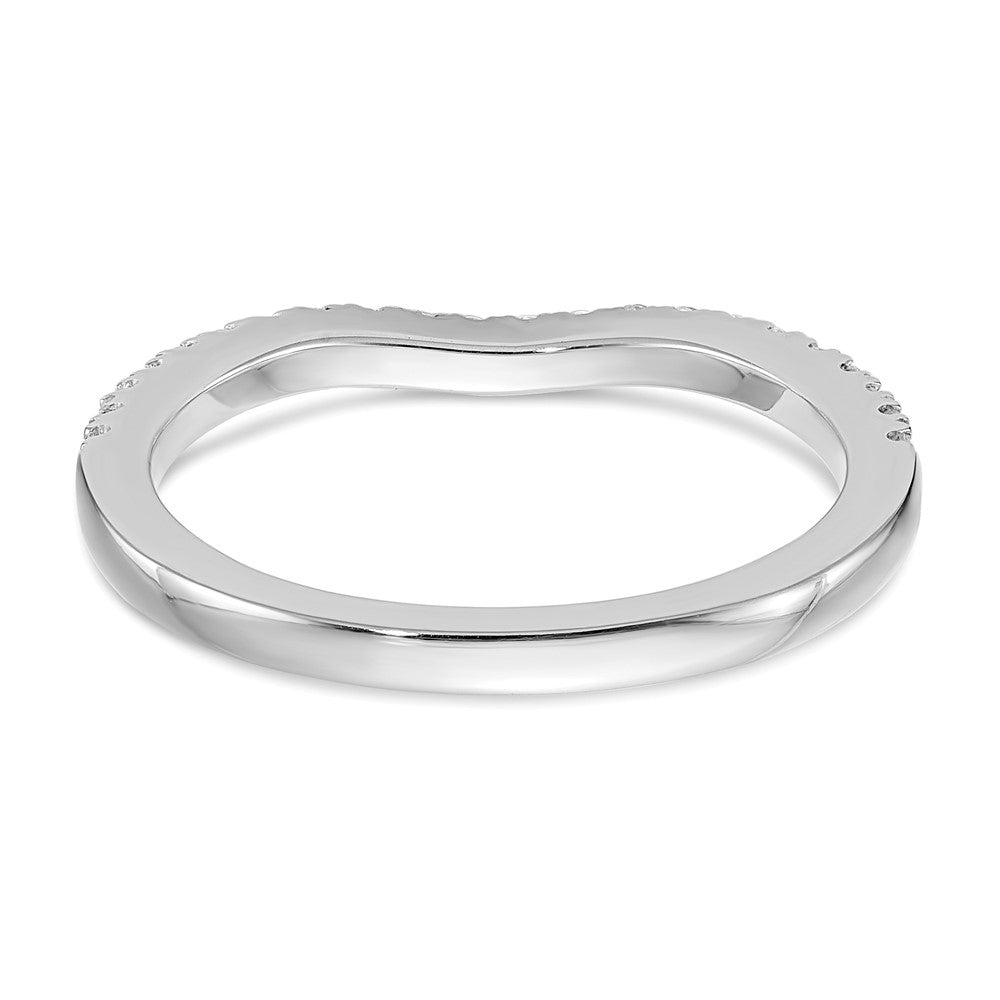 14k White Gold 1/5 carat Diamond Contoured Complete Wedding Band
