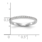 14k White Gold 1/5 carat Diamond Contoured Complete Wedding Band