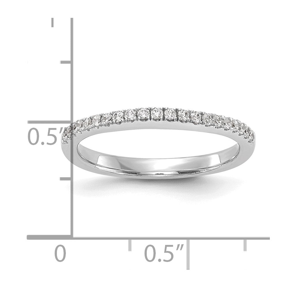 14k White Gold 1/5 carat Diamond Contoured Complete Wedding Band