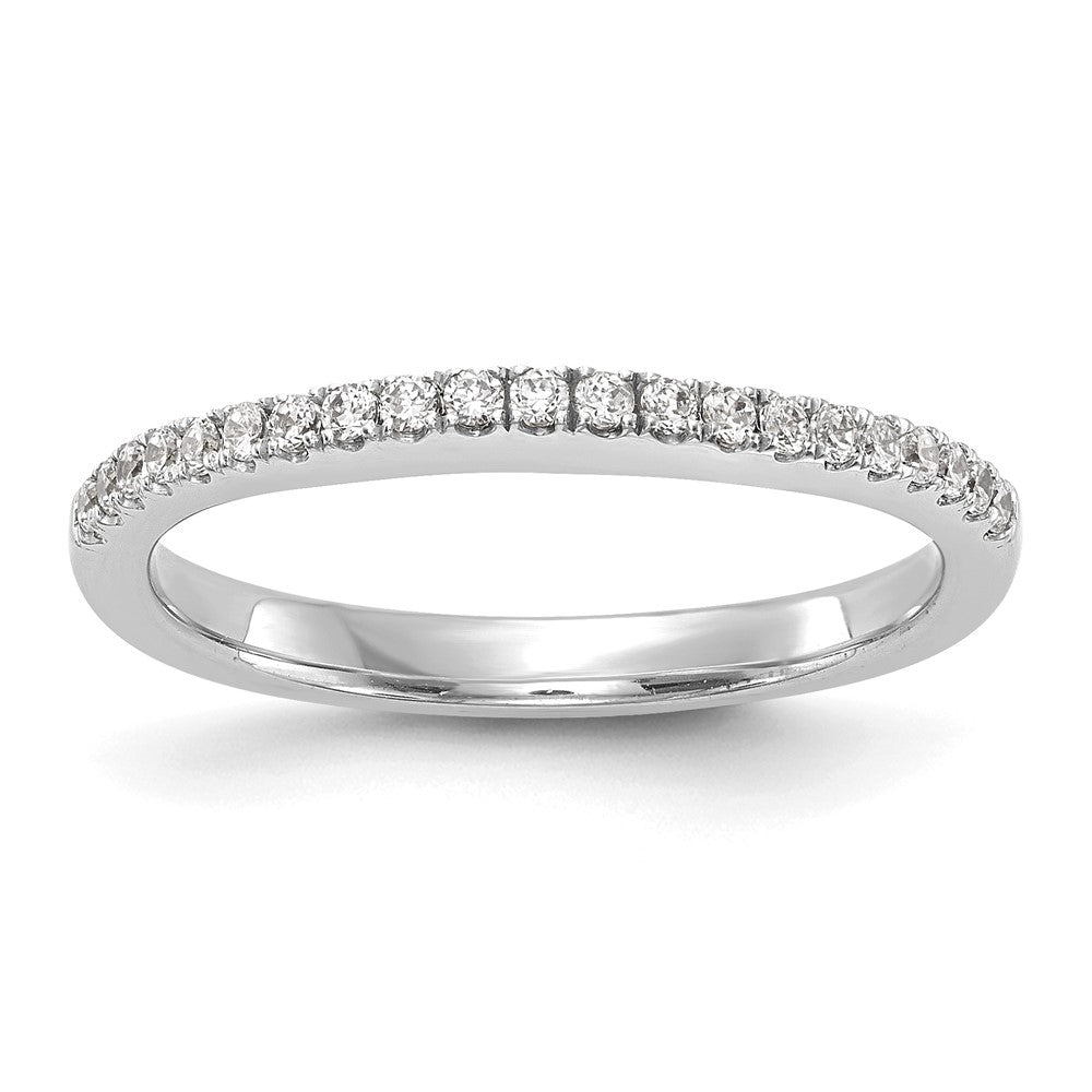 14k White Gold 1/5 carat Diamond Contoured Complete Wedding Band