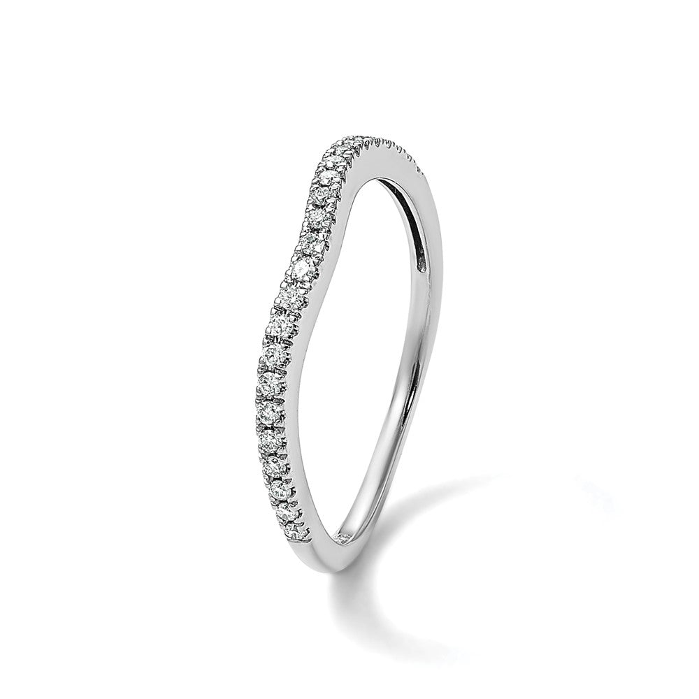 14k White Gold 1/8 carat Diamond Complete Wedding Band