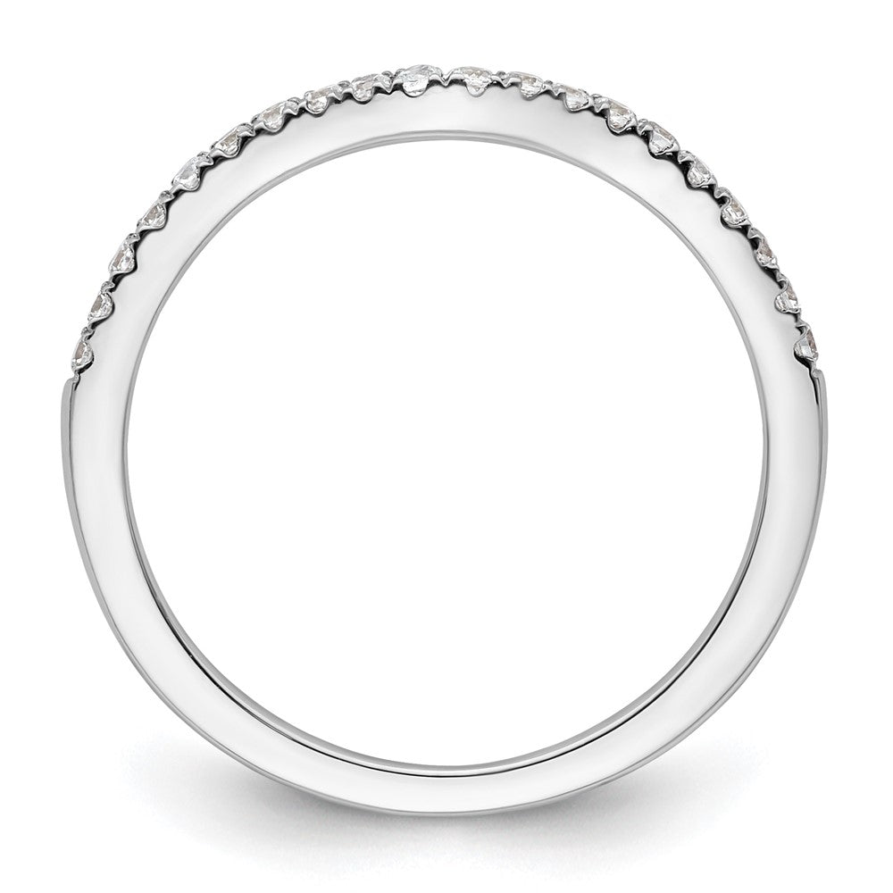 14k White Gold 1/5 carat Diamond Contoured Complete Wedding Band