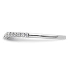 14k White Gold 1/5 carat Diamond Contoured Complete Wedding Band
