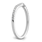 14k White Gold 1/5 carat Diamond Contoured Complete Wedding Band