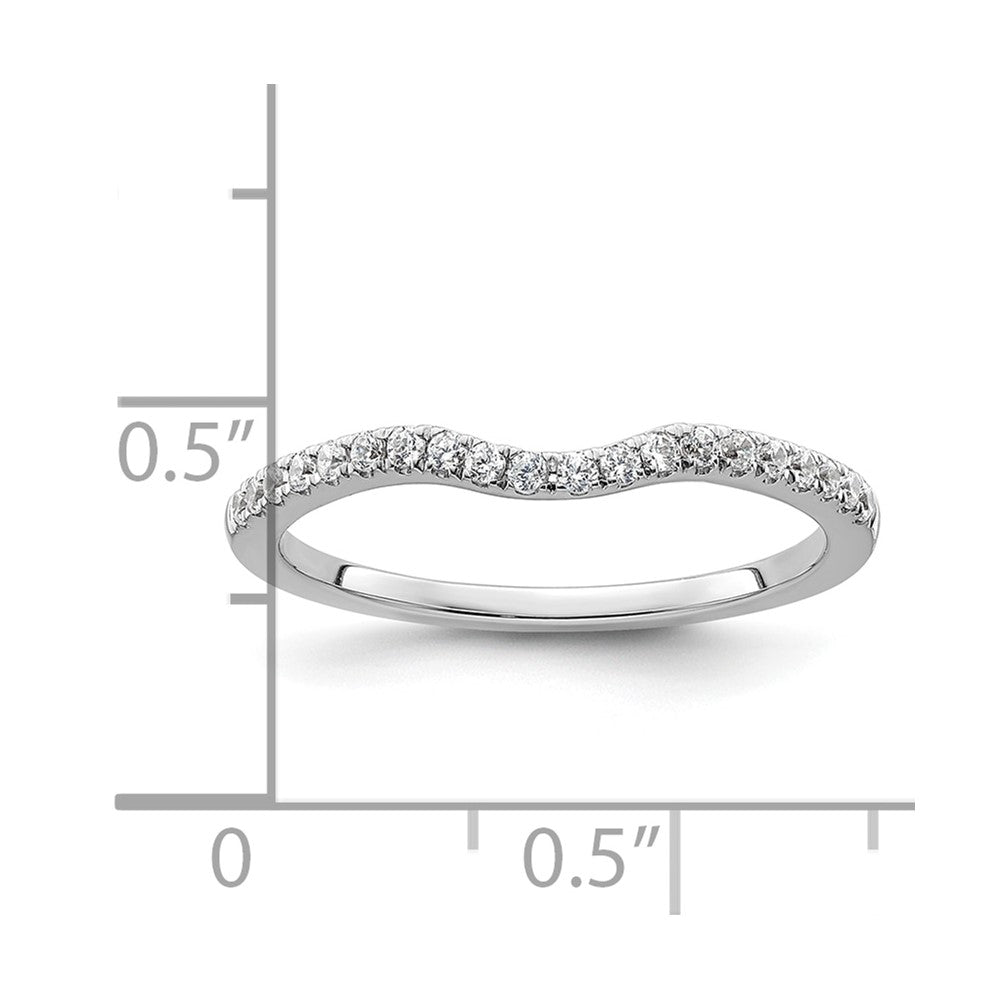 14k White Gold 1/5 carat Diamond Contoured Complete Wedding Band