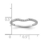 14k White Gold 1/5 carat Diamond Contoured Complete Wedding Band